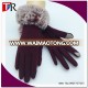 Vogue Style Faux Fur Trim Wool Knitted Mittens Full Finger Fur Cuff Gloves