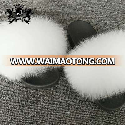 Stable Quality Plush Slides Fox Fur China Rubber Slipper