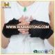 ladies winter faux fur fingerless leather gloves with palm leather and rib cuff